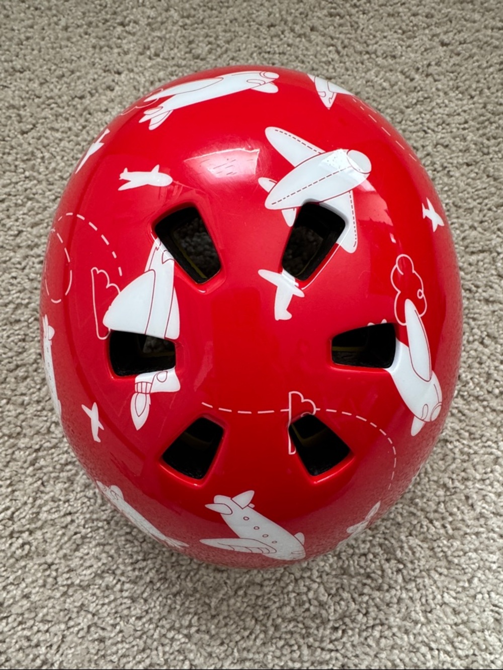 Nutcase Kids Red Airplane Print MIPS Helmet - Size XXS